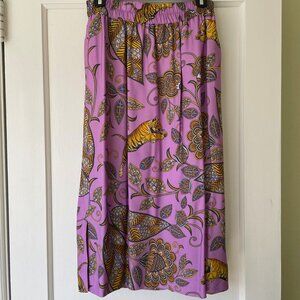 J CREW NWOT ORCHID COLOR TIGER PRINT MIDI SKIRT SIZE M